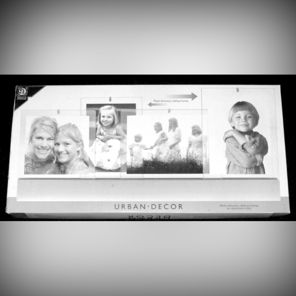 4 PICTURE - FRAME TRACK MODERN NEW ALUMINUM URBAN DECOR SLIDING 4 COLLAGE